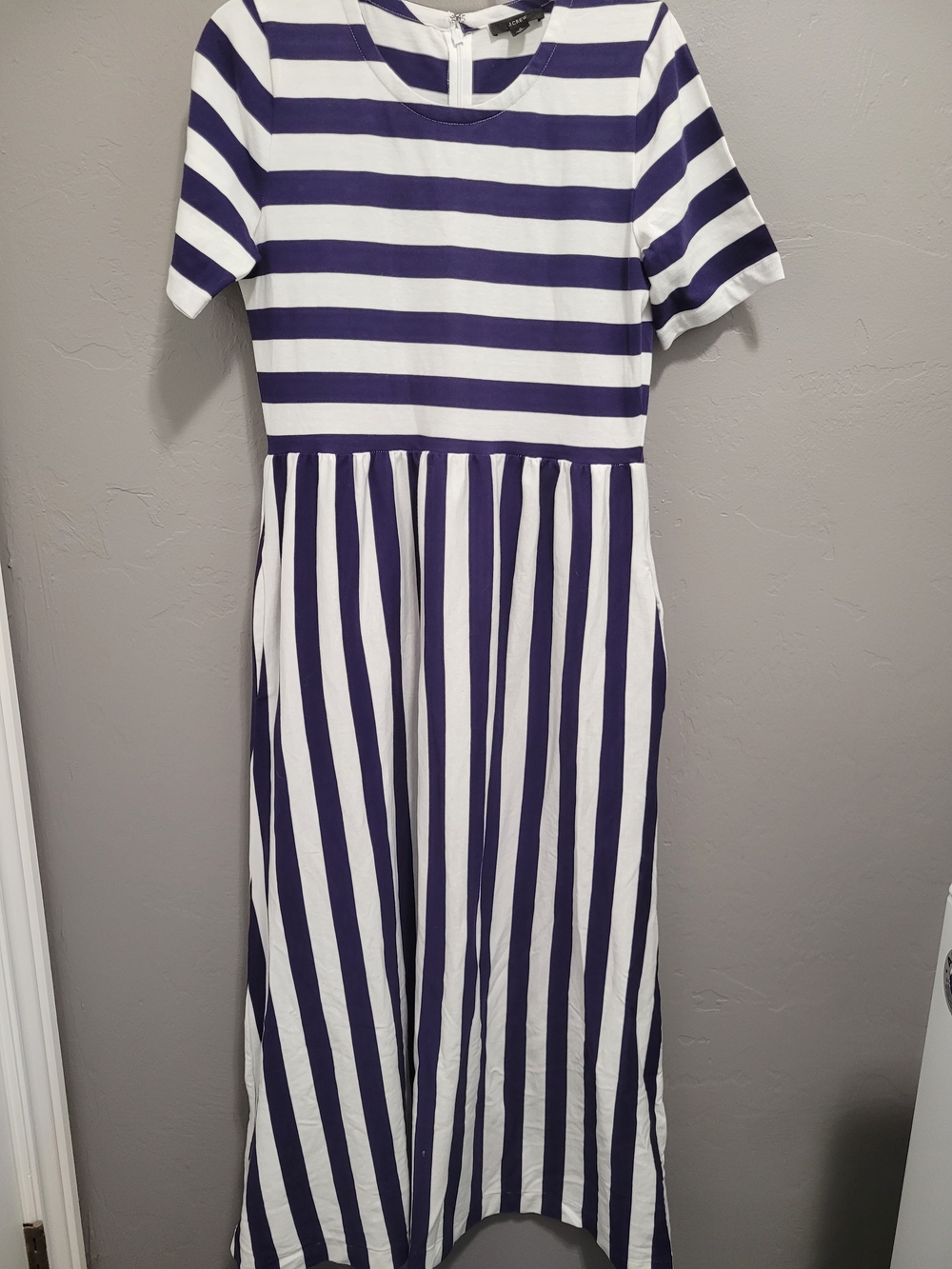 J. Crew Navy and White Striped Maxi Dress